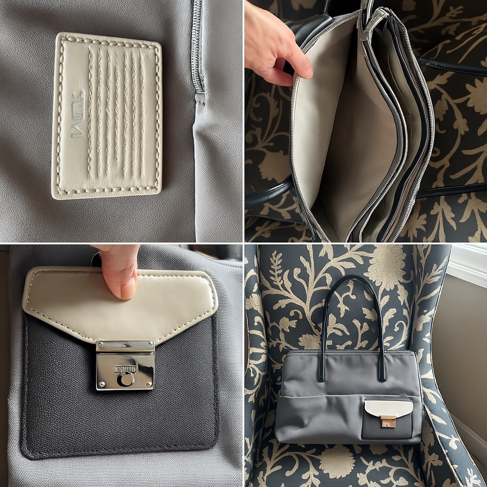 TUMI Gray and Cream Women's Bag